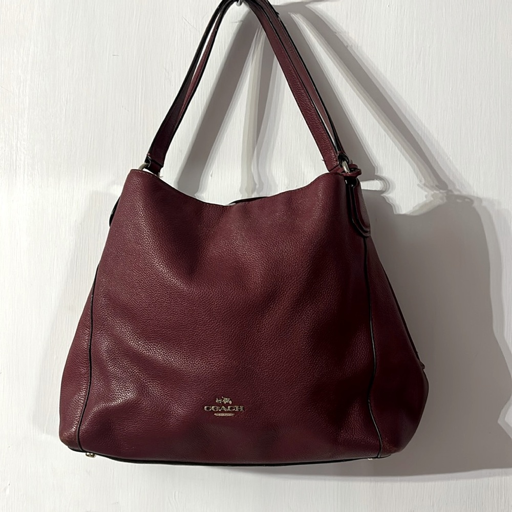 Coach Cranberry Red Pebbled Leather Purse